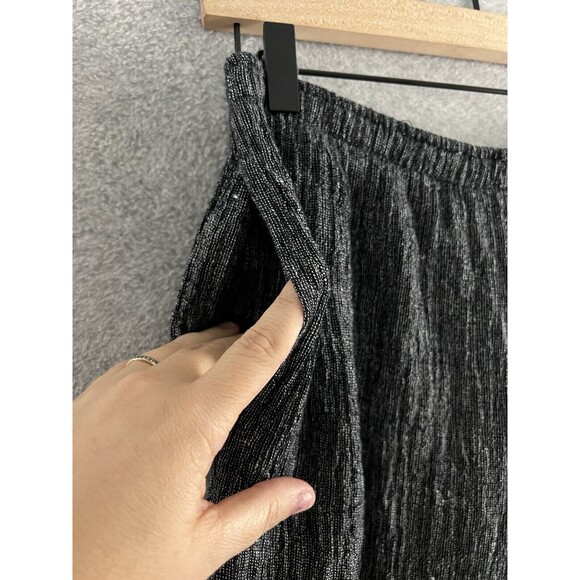 IC By Connie K Pants Womens Medium Black Linen Blend Pull On Wide Leg Made USA - Picture 3 of 11